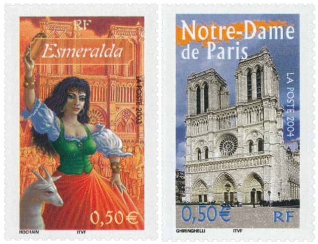 Timbre - La Esmeralda un des principaux personnages du roman de Victor Hugo Notre-Dame de Paris (1831).