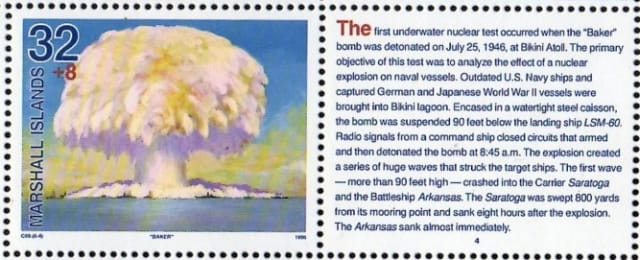 Timbre - Les essais nucléaires de l'atoll de bikini.