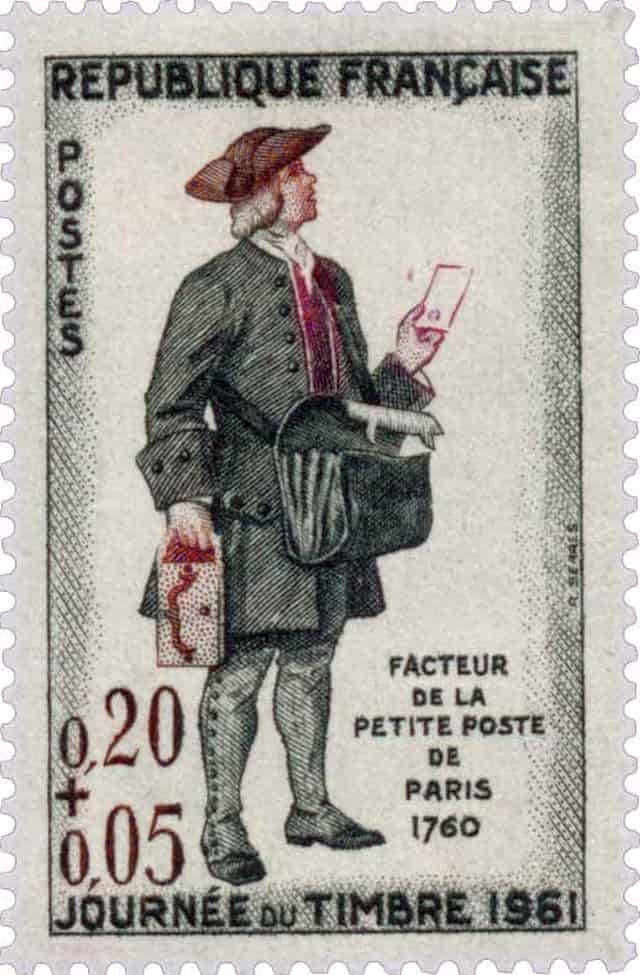 Timbre - Facteur de la petite Poste de Paris 1760.