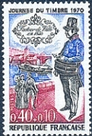 Timbre journée de timbre 1970 : le facteur en 1830.