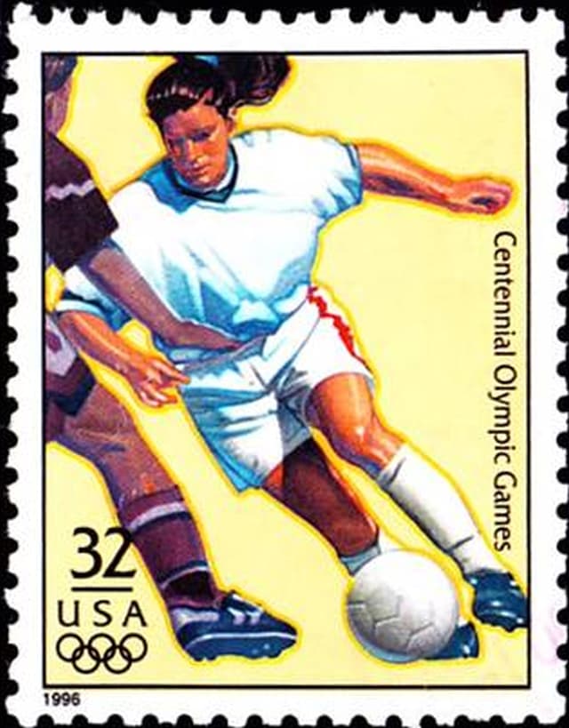 Timbre - Tournoi féminin de football aux Jeux olympiques d'été de 1996.