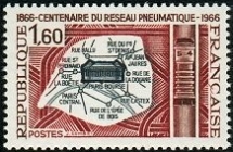 Timbre du centenaire du pneumatique parisien 1866-1966.