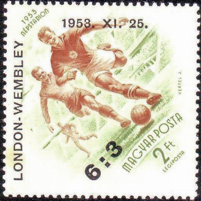 Timbre - Match Hongrie Angleterre 1953 - Victoire de la Hongrie 6-3.