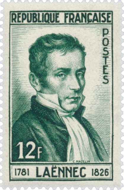 Timbre - Laennec créateur du diagnostic médical par auscultation et inventeur du stéthoscope.