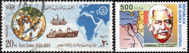 Timbres - Ferdinand de Lesseps et le Canal de Suez.