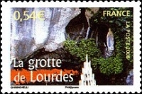 Grotte de Lourdes timbre de 2006.