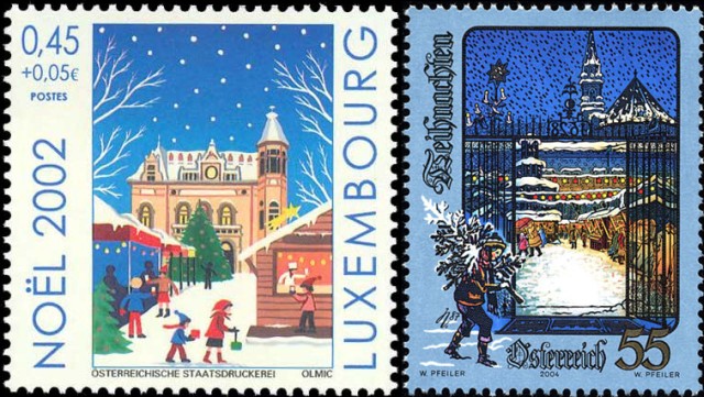 Timbre - Les marchés de St Nicolas ancien nom du marché de Noël.