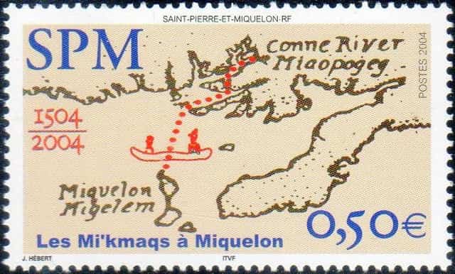 Timbre - Les Mi'kmaqs à Miquelon.
