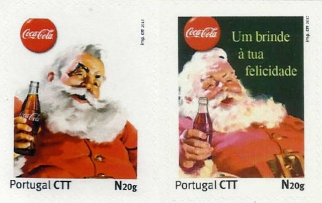 Timbres - Le père Noël et Coca-cola.