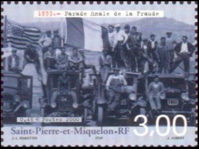 Timbre - Parade finale de la fraude en 1933.