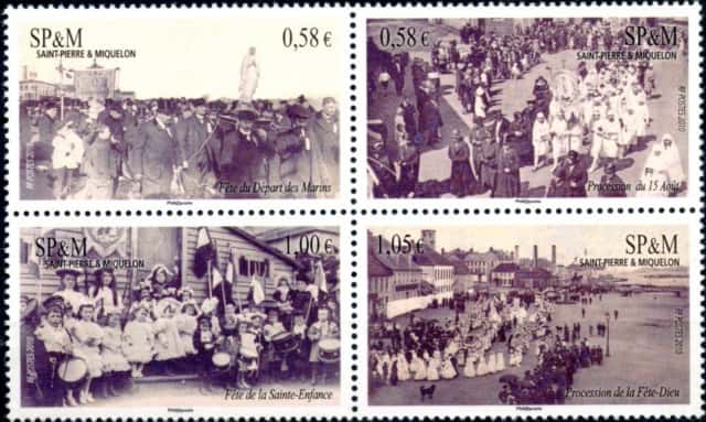 timbres - fêtes traditionelles de Saint pierre et Miquelon.