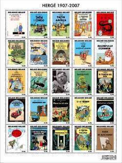 BLOC DE TIMBRES BELGE TINTIN 2007 BLOC DE TIMBRES BELGE TINTIN 2007