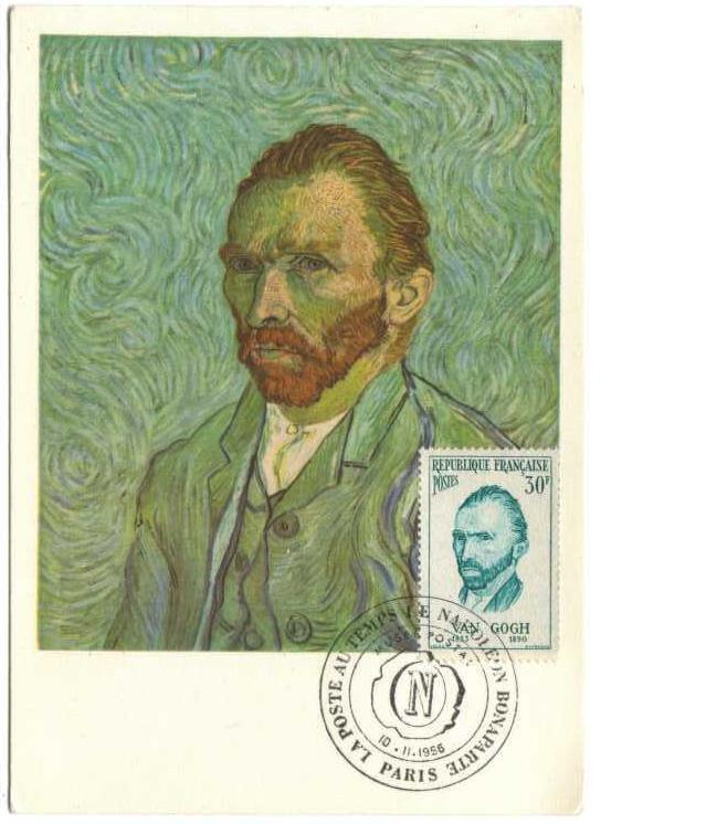 Carte Vincent Van Gogh - Oblitération La France au temps de Napoléon Bonaparte sur Timbre Van gogh 1956.