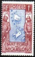 Timbre de Saint Pierre et Miquelon.