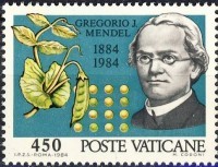 Timbre botaniste Gregor Mendel.