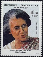 Timbre sur Indira Gandhi.