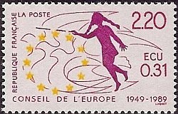 Timbre de service 1989 - Conseil de l'Europe.