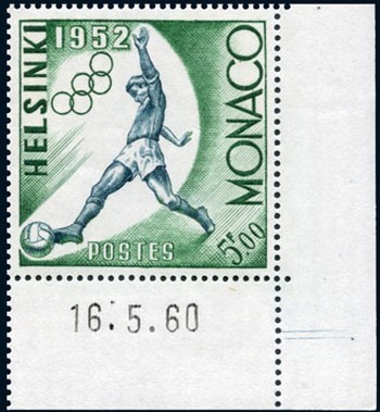 Timbre de 1960 - football Jeux Olympique d'Helsinki.