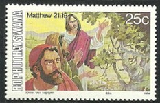 Jesus au mont des oliviers avec ses disciples.