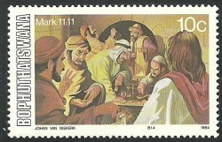 timbre - Jésus chasse les marchands du temple.