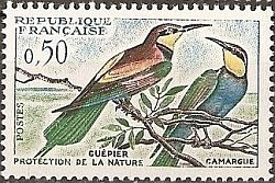 Timbre série Oiseaux - Le guepier.