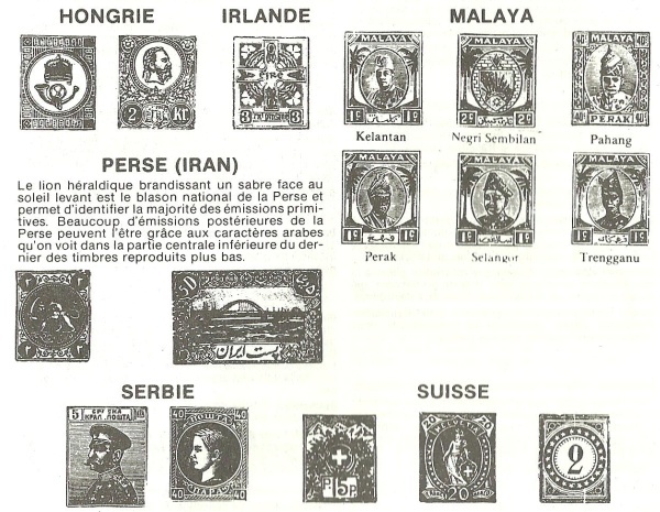 Les timbres difficilement identifiable.
