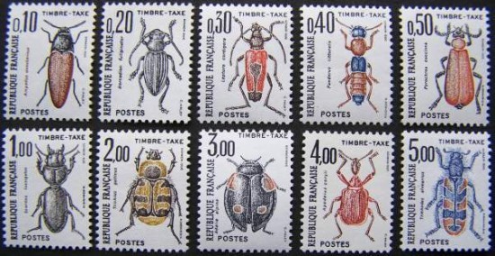 Timbre taxe serie les insectes.