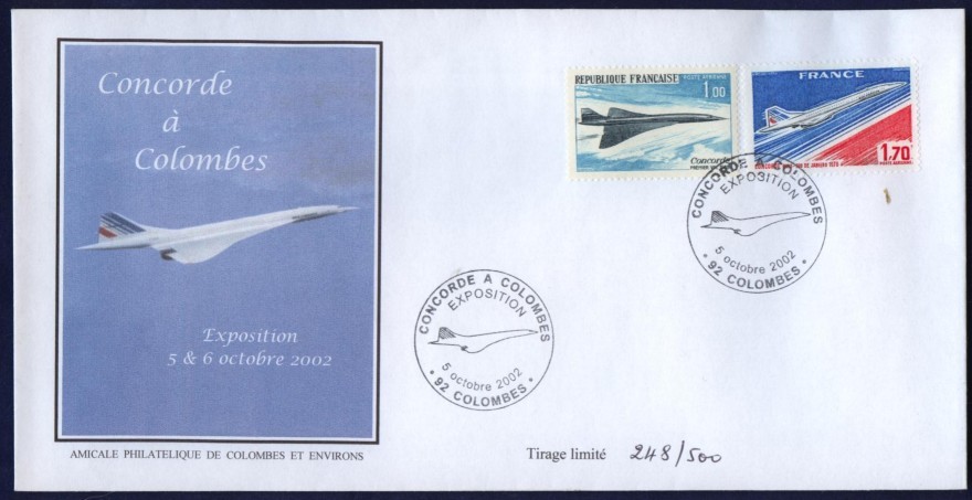 Enveloppe exposition Concorde à Colombes.