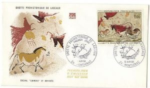 Envellope premier jour Grotte de lascaux timbre Oblitération FDC