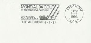 Mondial Golf 1994 Oblitération Specimen SECAP