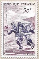 TIMBRE FRANCE RUGBY 1956