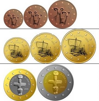 Pièces d'euros Chypre.