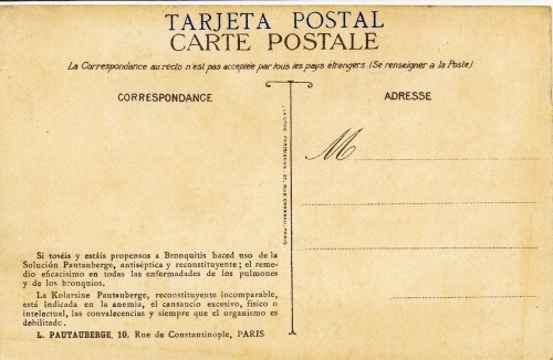 carte postale patauberge  jo 1924 verso 2.
