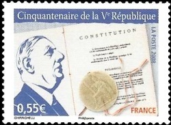 Cinquantenaire de la 5ème République- le timbre.