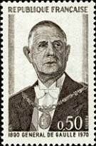 Le Général de Gaulle- timbre poste de 1971.