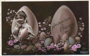 Carte postale ancienne joyeuse pâques.