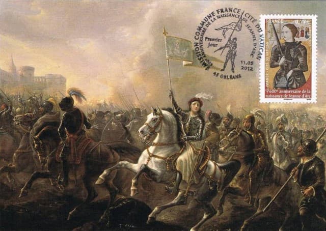 Carte postale Jeanne d'Arc à la bataille d'Orléans