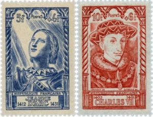 Timbre - Jeanne d'Arc et Charles VII.