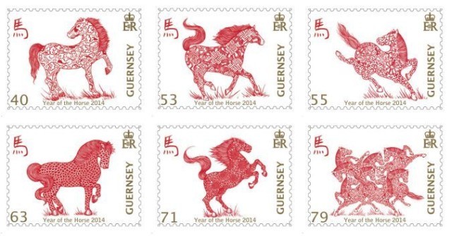 Bloc de timbre -L’année du Cheval - Guernsey.