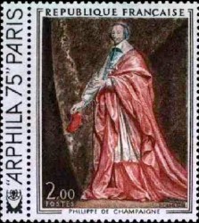 Timbre - Le Cardinale Richelieu par Philippe de Champaigne.