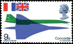 Timbre britannique - Premier vol du Concorde