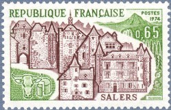 Timbre vache et Salers (Cantal).