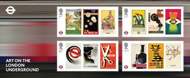 L'art dans le métro de la capitale Britannique en timbres.