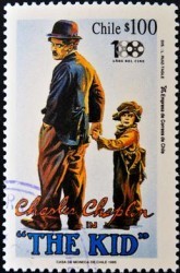Timbre - Affiche du Film du film de Charlie Chaplin: The Kid.