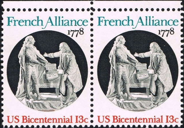 Timbre - Alliance Française entre la France et les Etats-Unis 1778.