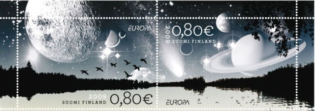 L'Univers sur deux timbres! 2009 Année de l'astronomie.