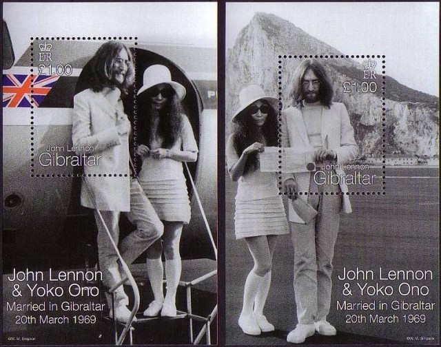 Timbre - mariage de John Lennon et Yoko Ono à Gibraltar.