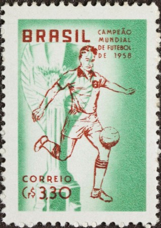Timbre - Le Brésil à la coupe du monde 1958.