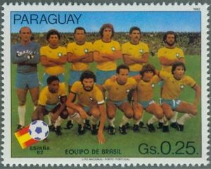 Timbre - L'equipe de foot du brésil en 1982.
