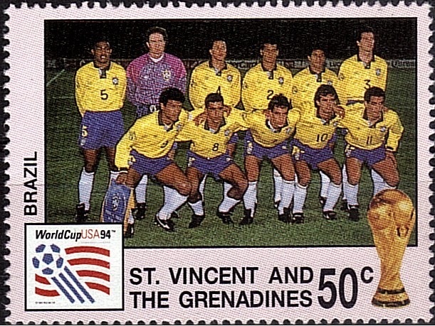 Timbre - L'equipe de foot du brésil en 1994.